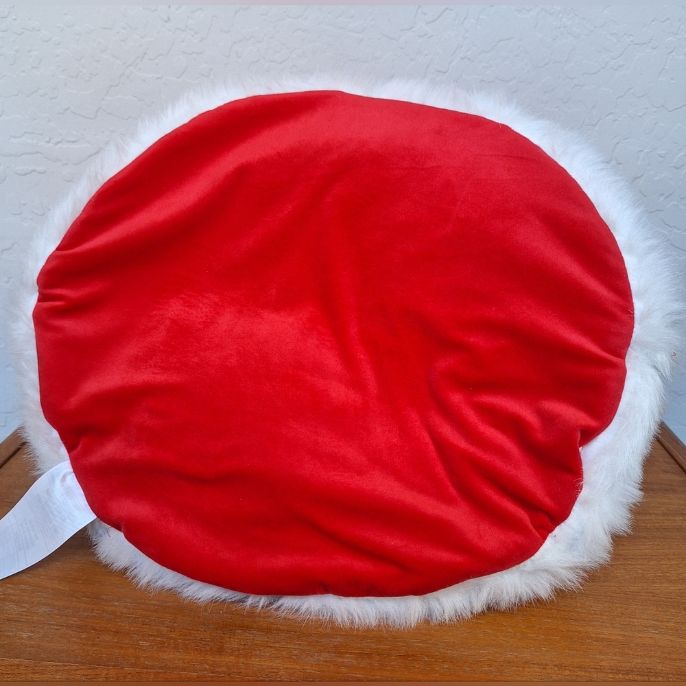 Nandog Santa Hat Dog Bed Christmas Holiday Cat Bed Pom Pom Fur Red - Picture 6 of 11